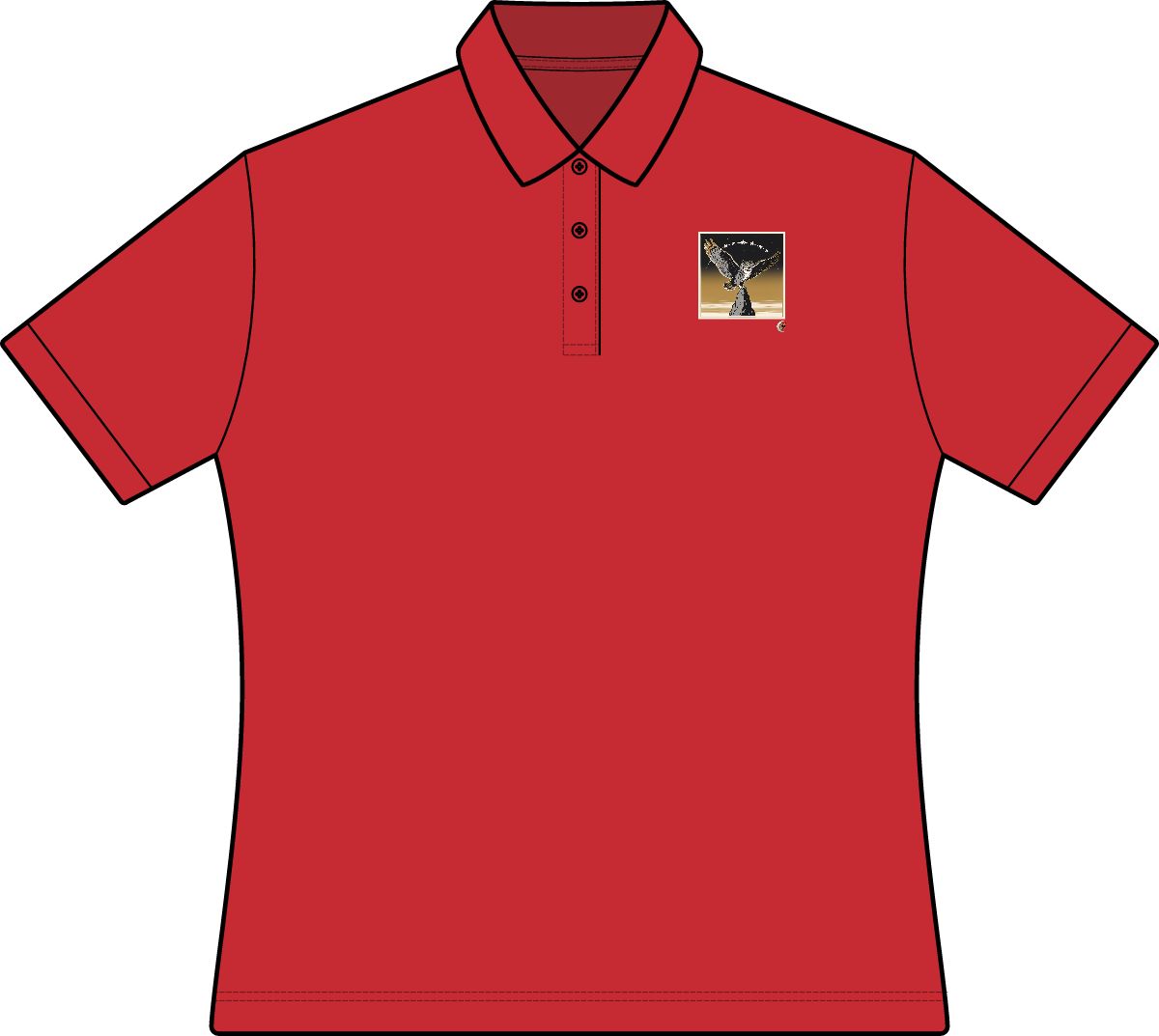 HD Golden Nightwatch Women’s Cotton Pique Polo · XS / Red · US 2