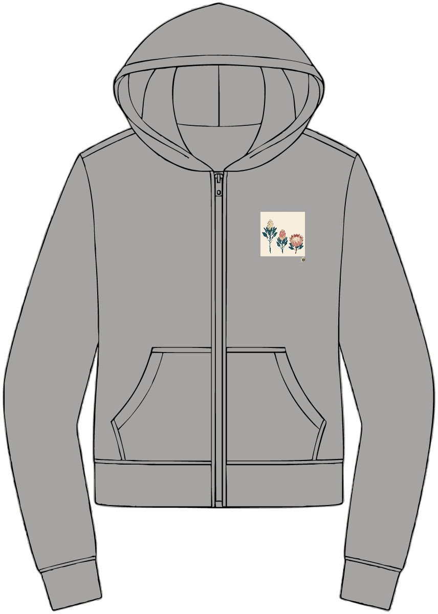 HD Protea Trio Women’s Cropped Full-Zip Hoodie · XS / Light Heather Grey · US 2