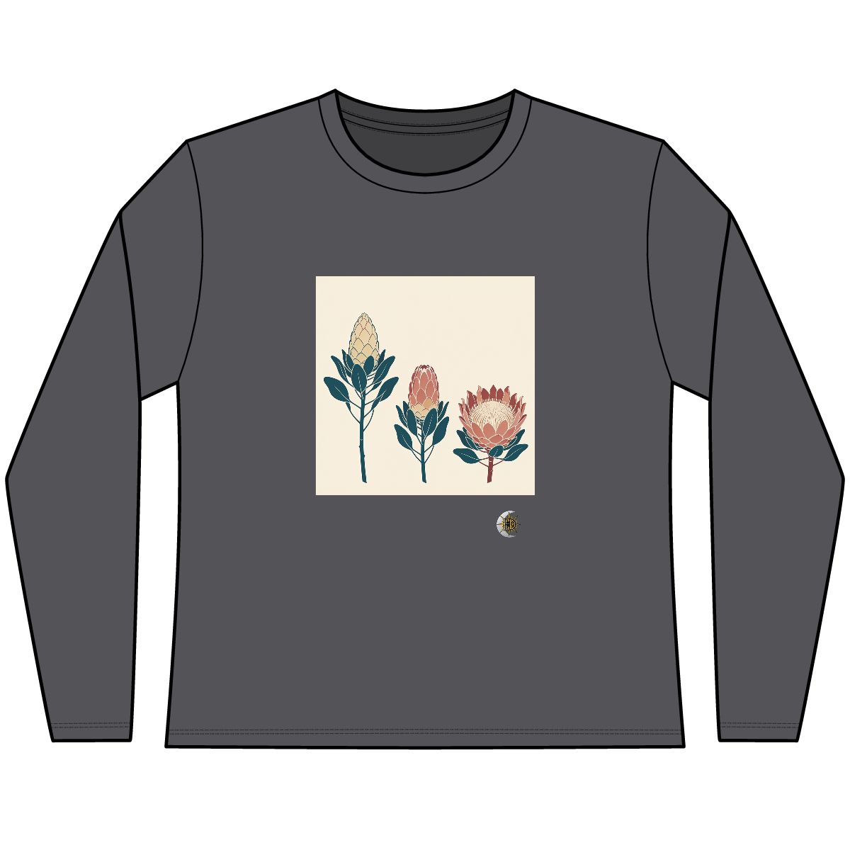 HD Protea Trio Women’s Long-Sleeve Blend Tee · XS / Heathered Charcoal · US 2