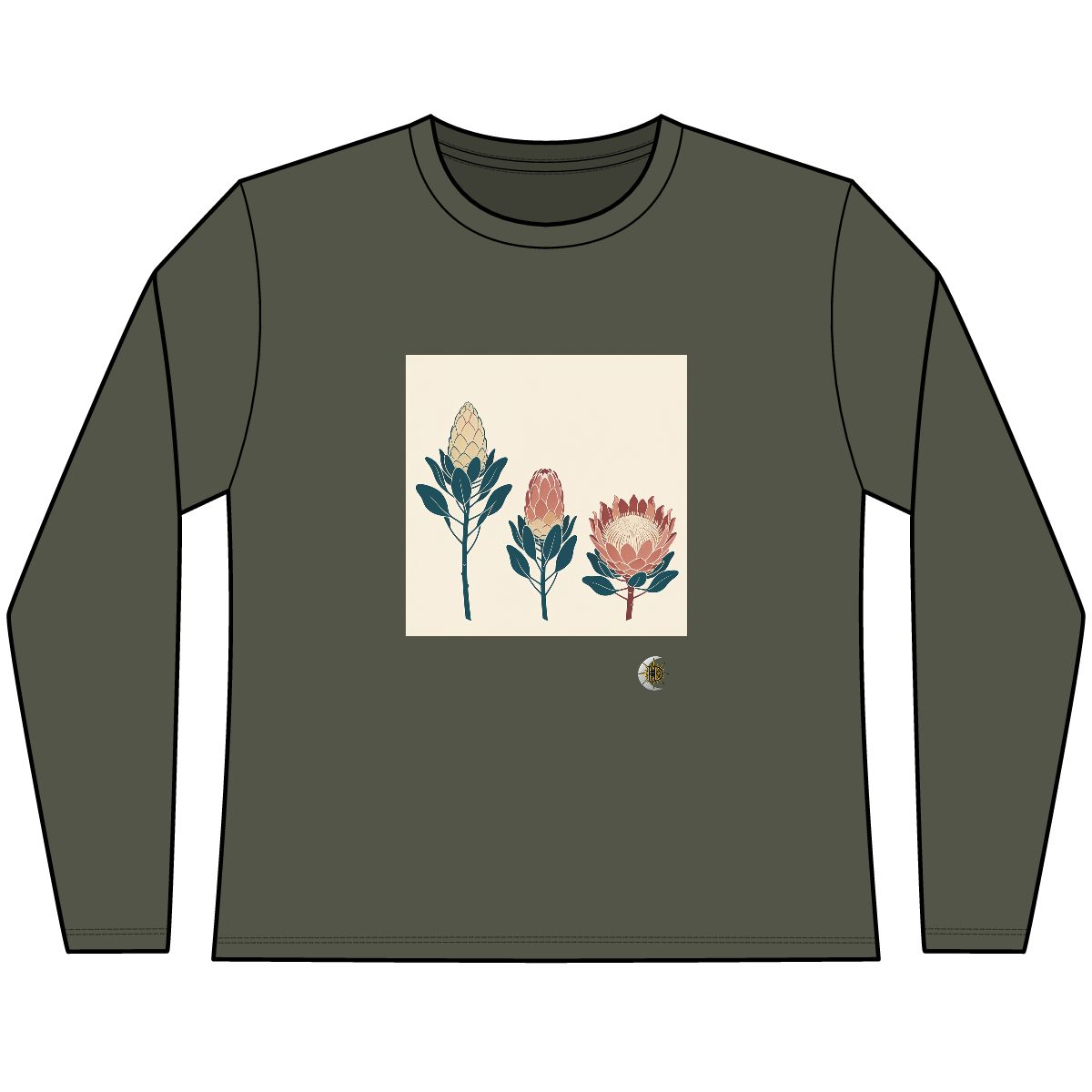 HD Protea Trio Women’s Long-Sleeve Blend Tee · XS / Heathered Olive · US 2