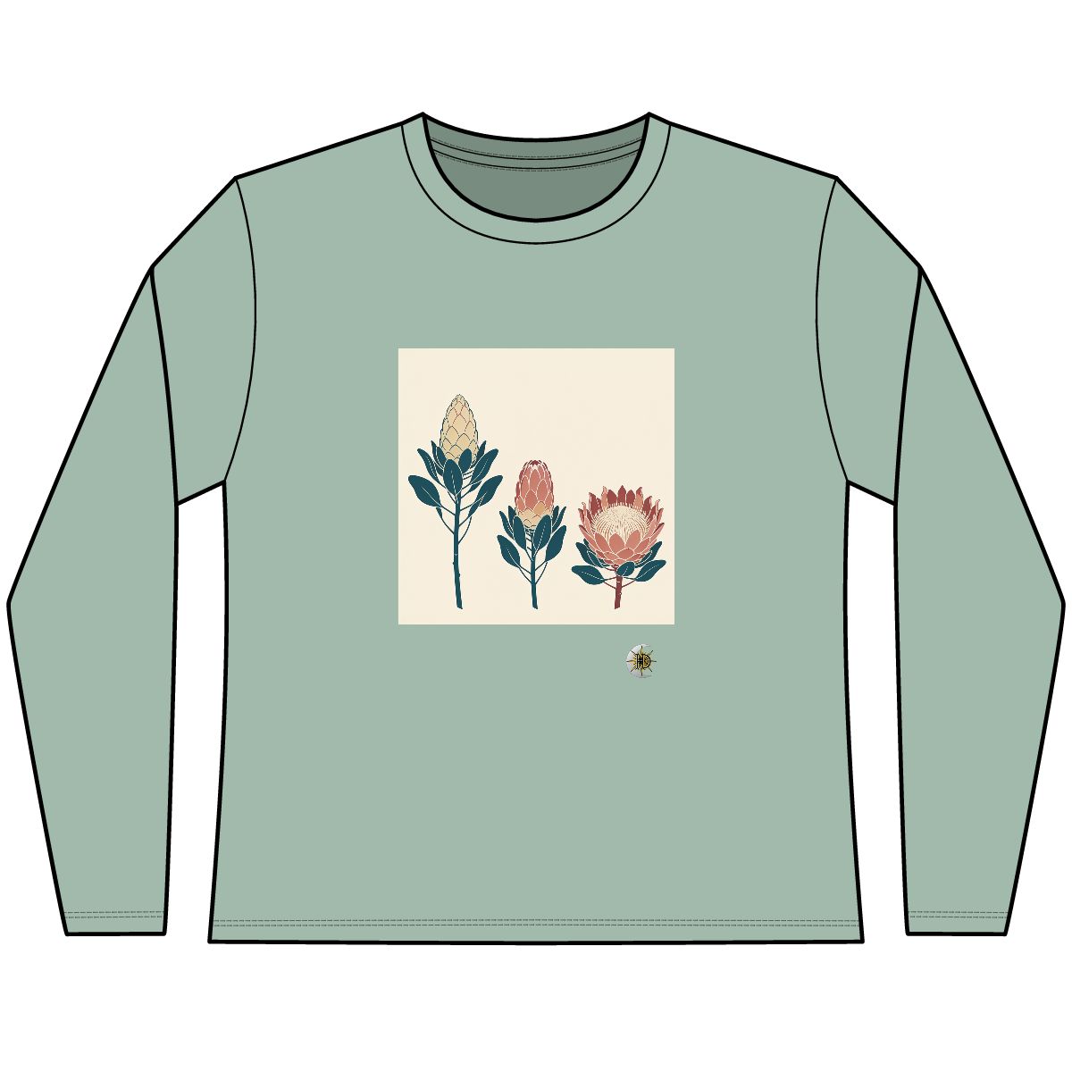 HD Protea Trio Women’s Long-Sleeve Blend Tee · XS / Heathered Dusty Sage · US 2