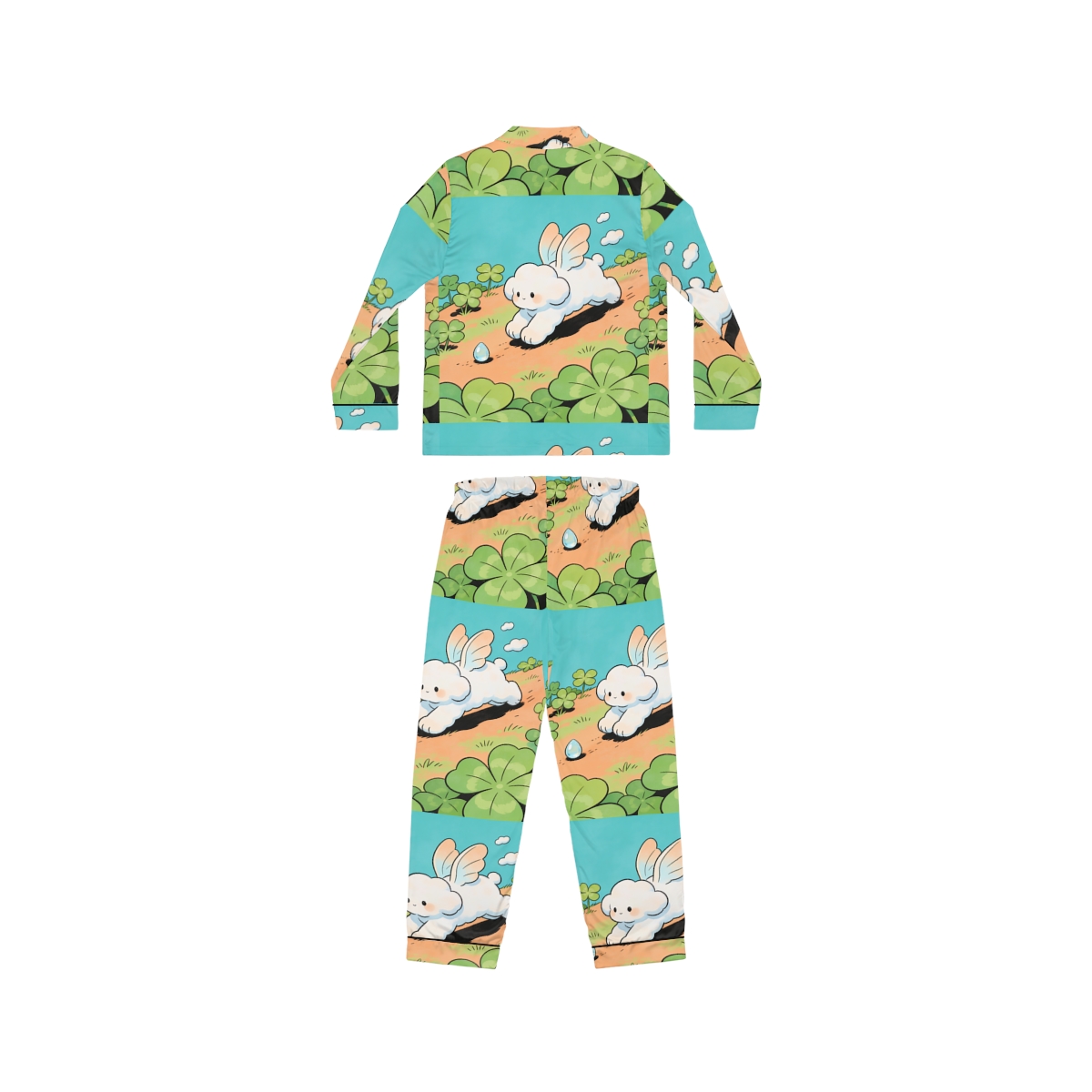 HD Cloud Meadow Women’s Satin Pajama Set — additional view