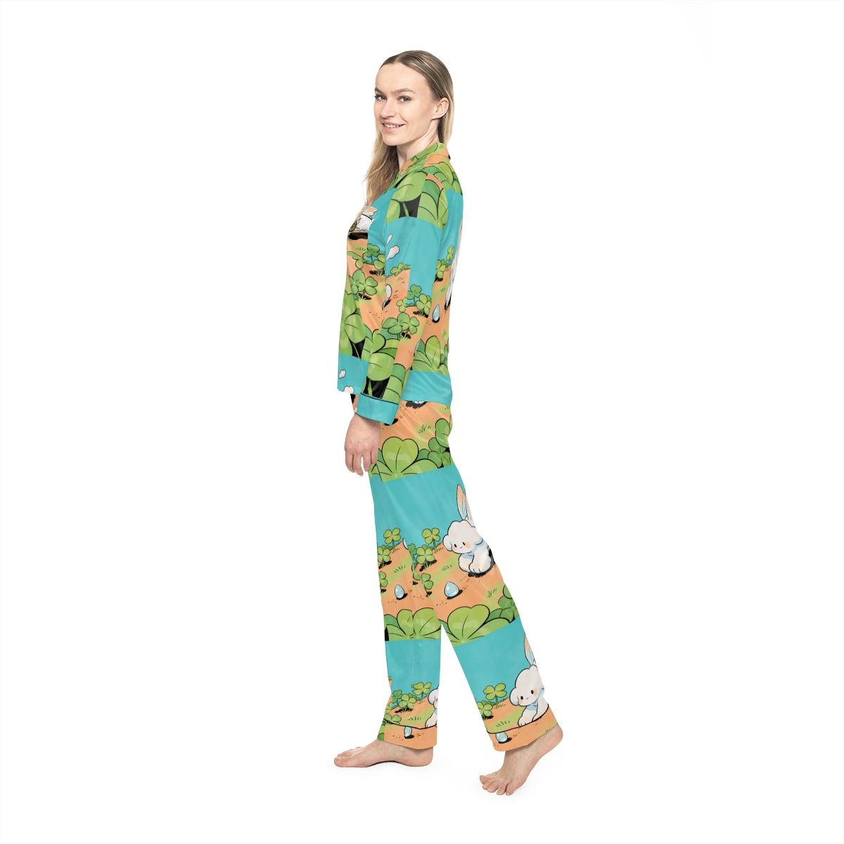 HD Cloud Meadow Women’s Satin Pajama Set — additional view