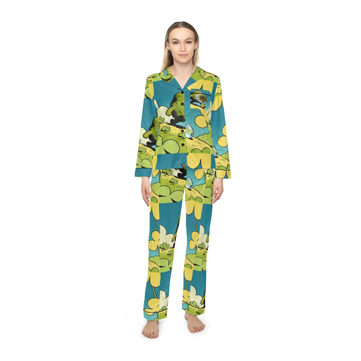 HD Dewdrop Rambler Women’s Satin Pajama Set — additional view