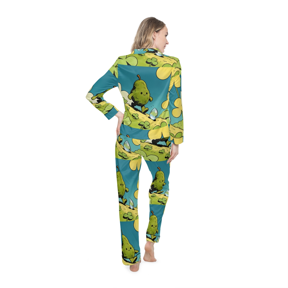 HD Dewdrop Rambler Women’s Satin Pajama Set — additional view