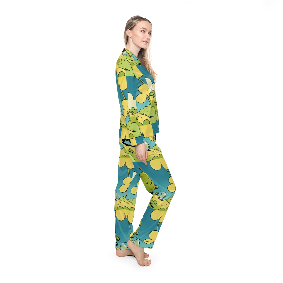 HD Dewdrop Rambler Women’s Satin Pajama Set — additional view