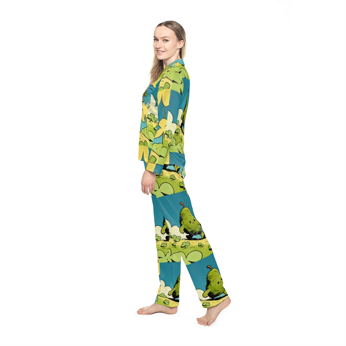 HD Dewdrop Rambler Women’s Satin Pajama Set — additional view