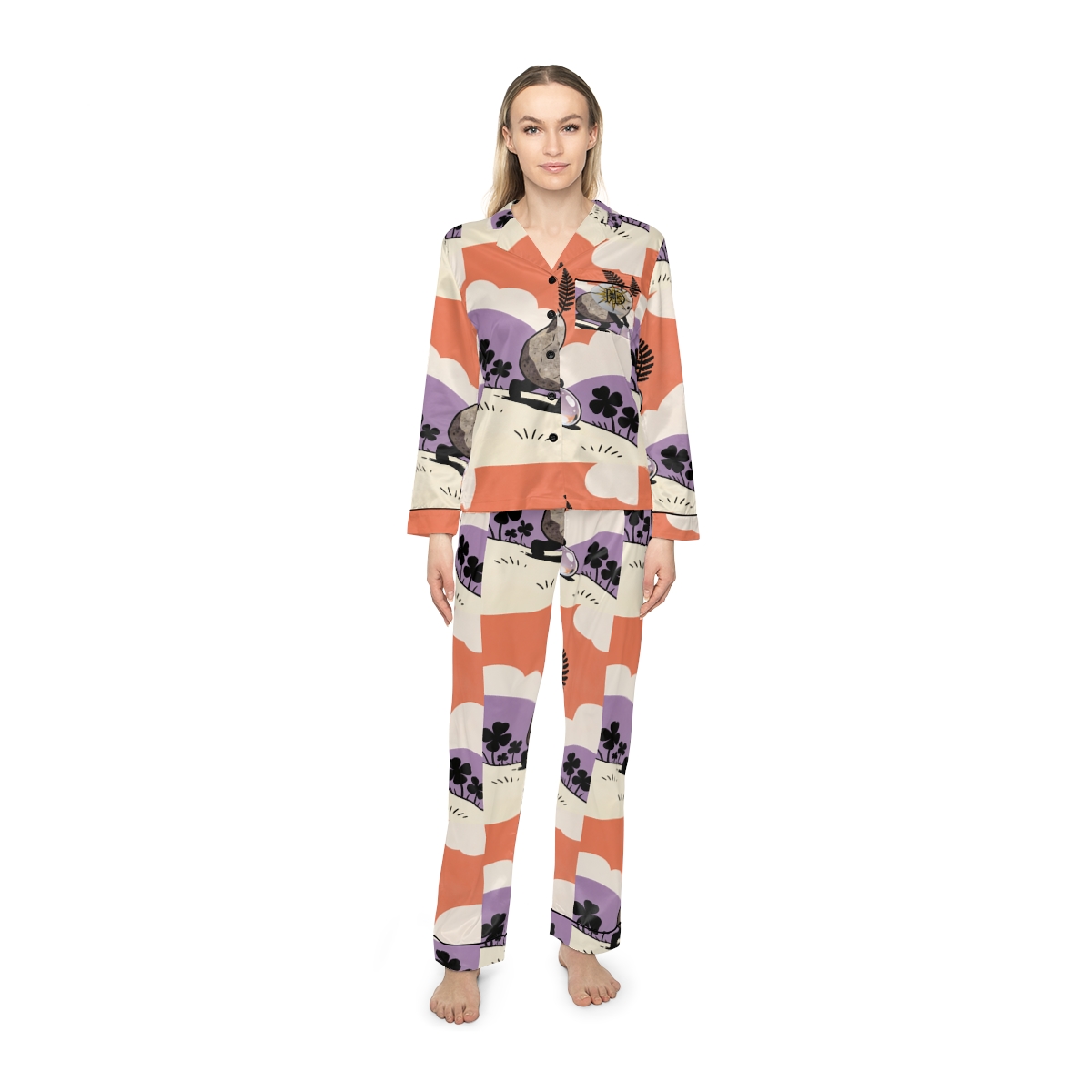 HD Pebble Gardener Women’s Satin Pajama Set — additional view