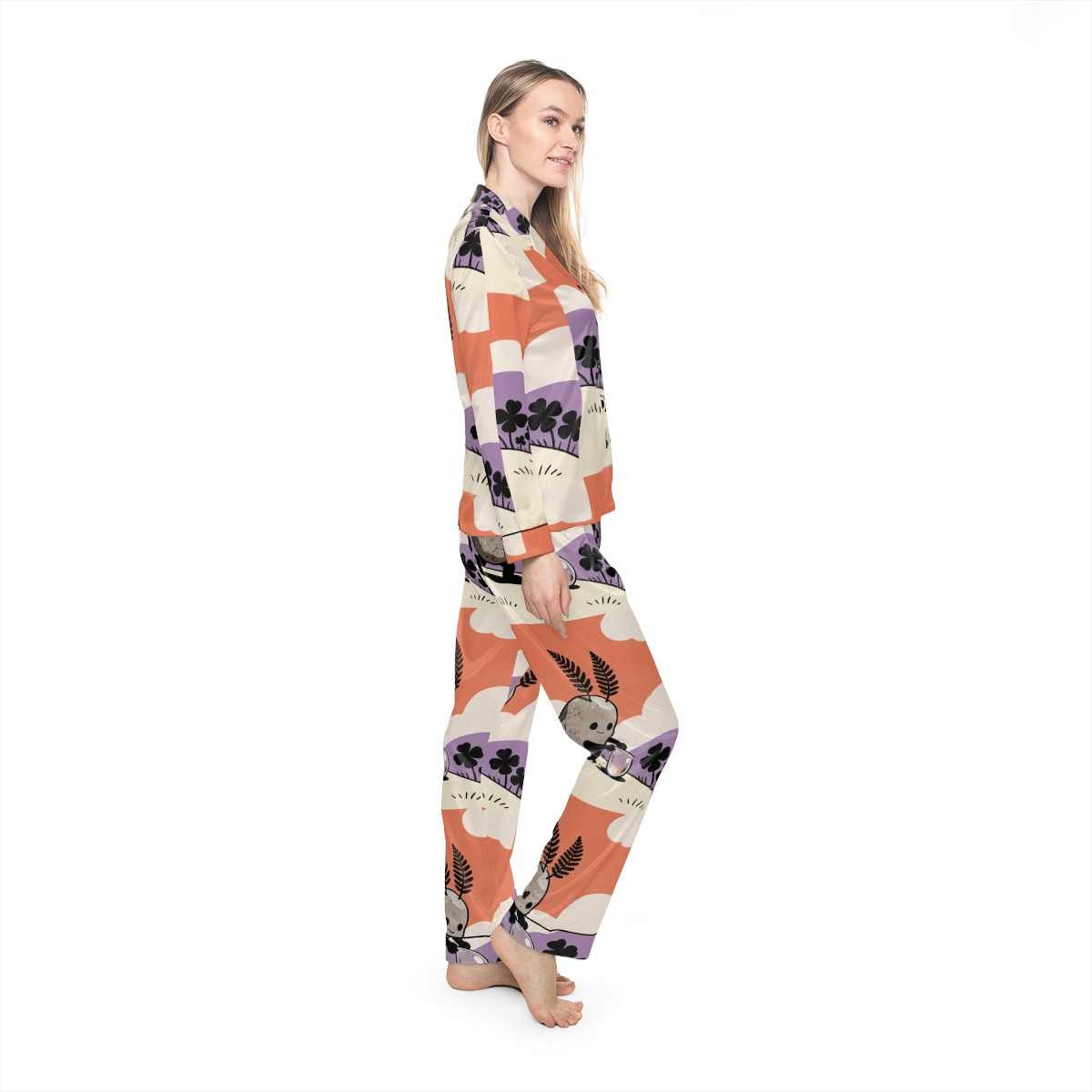 HD Pebble Gardener Women’s Satin Pajama Set — additional view