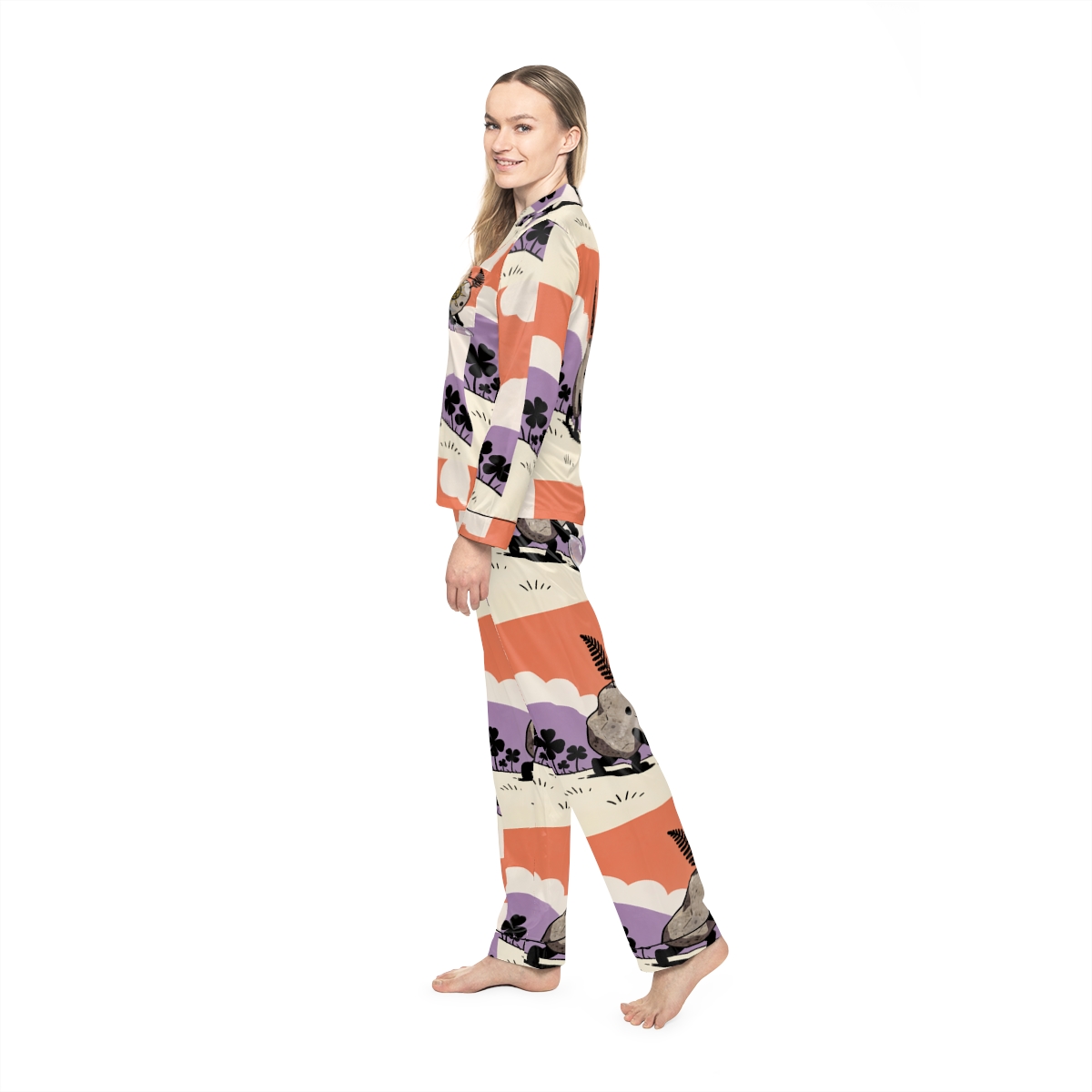 HD Pebble Gardener Women’s Satin Pajama Set — additional view