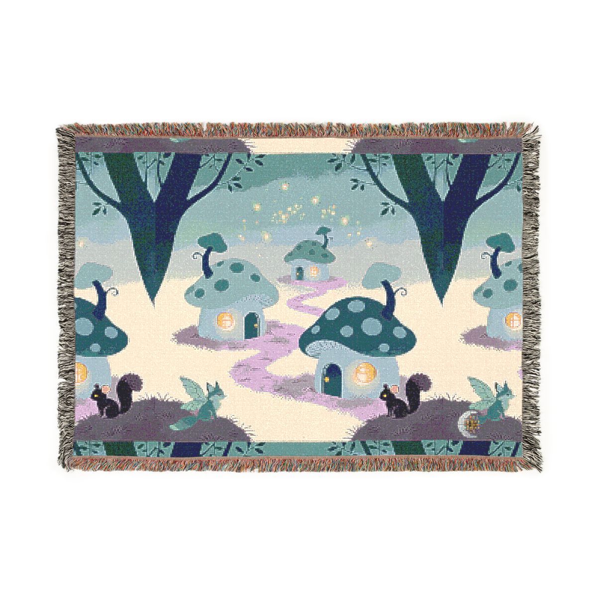HD Firefly Mushroom Lane 100% Cotton Woven Blanket