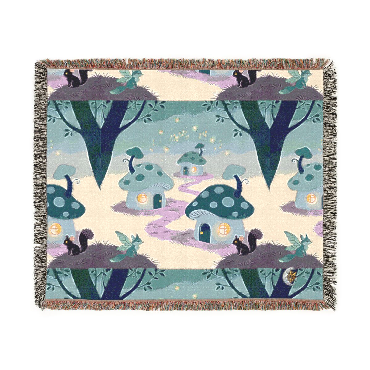 HD Firefly Mushroom Lane 100% Cotton Woven Blanket — additional view
