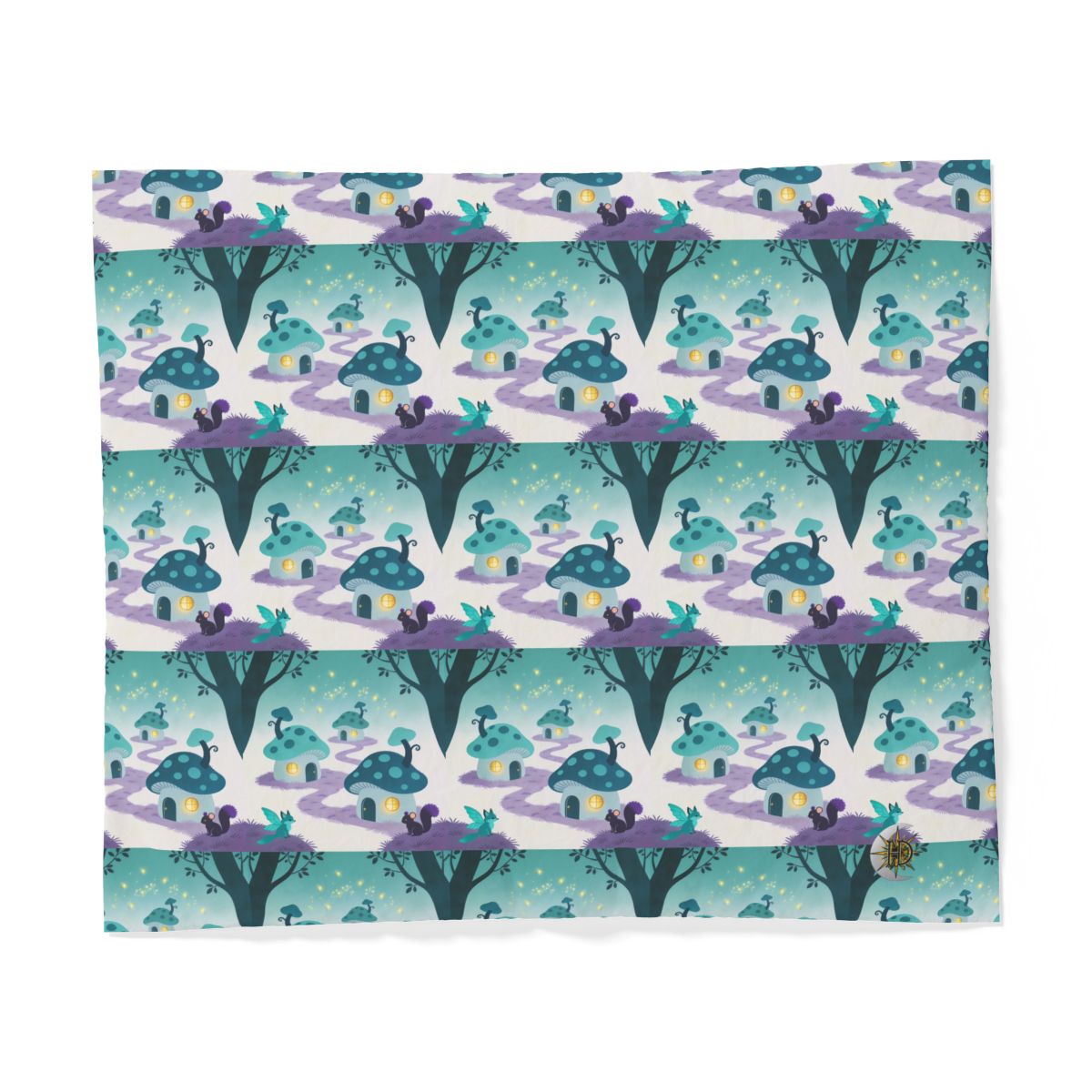 HD Firefly Mushroom Lane 100% Cotton Duvet Cover — additional view