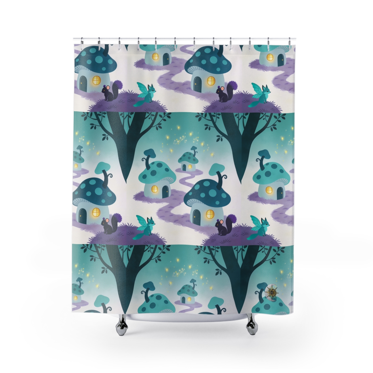 HD Firefly Mushroom Lane Shower Curtain