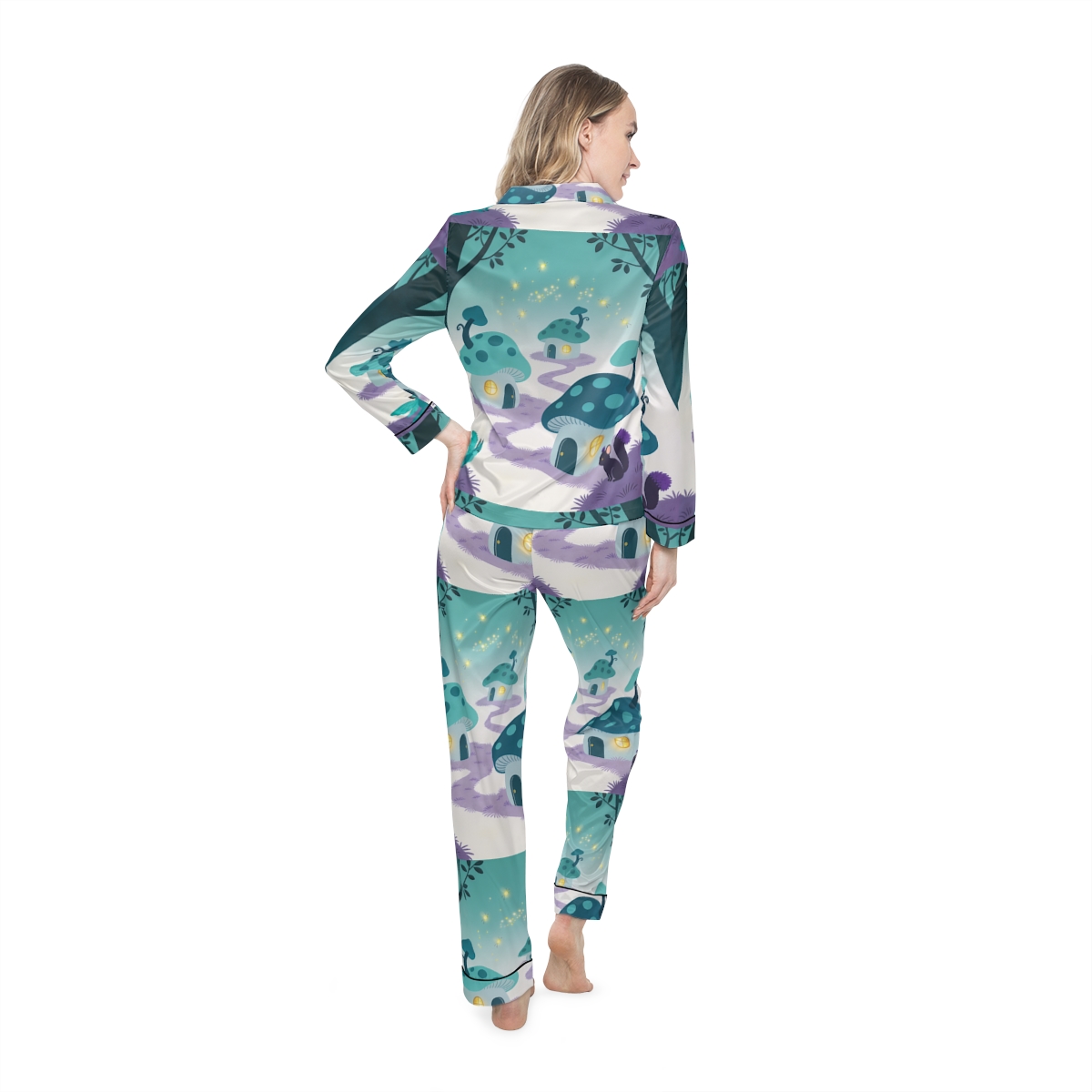 HD Firefly Mushroom Lane Women’s Satin Pajama Set — additional view