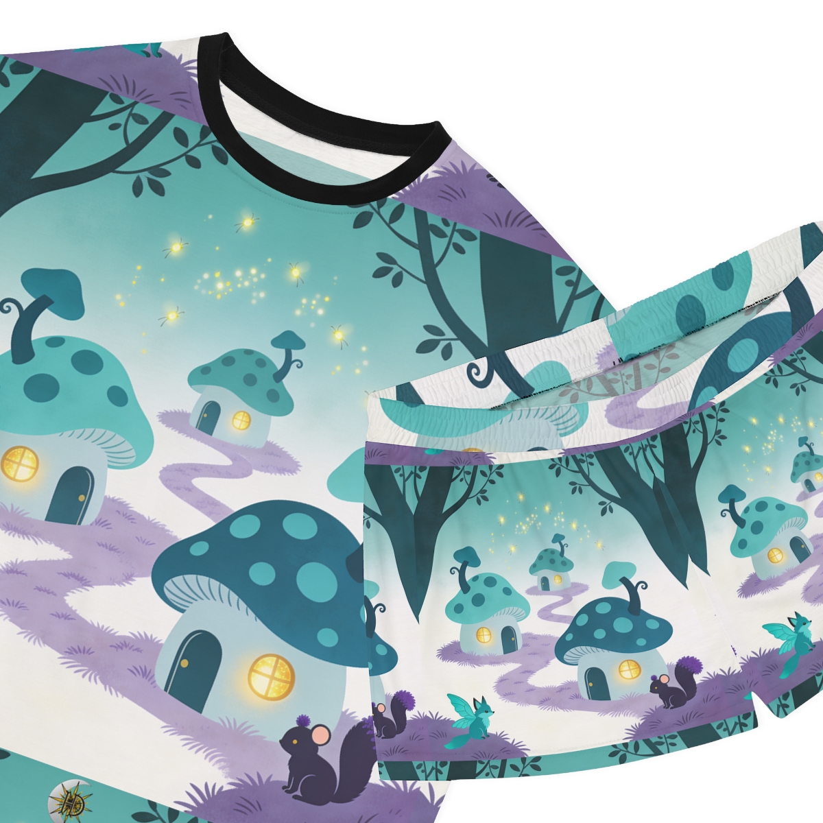 HD Firefly Mushroom Lane Women’s Short Pajama Set — additional view