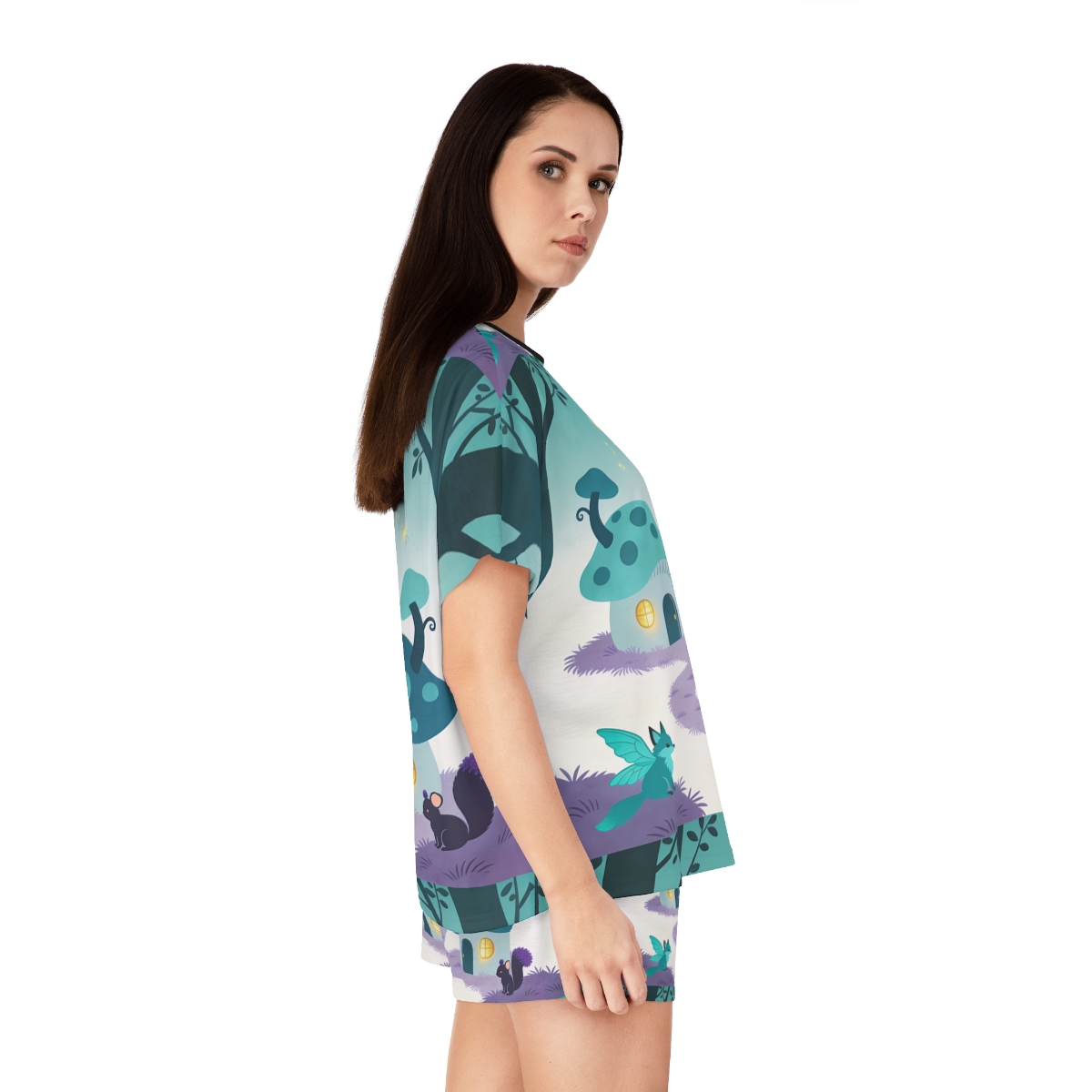 HD Firefly Mushroom Lane Women’s Short Pajama Set — additional view