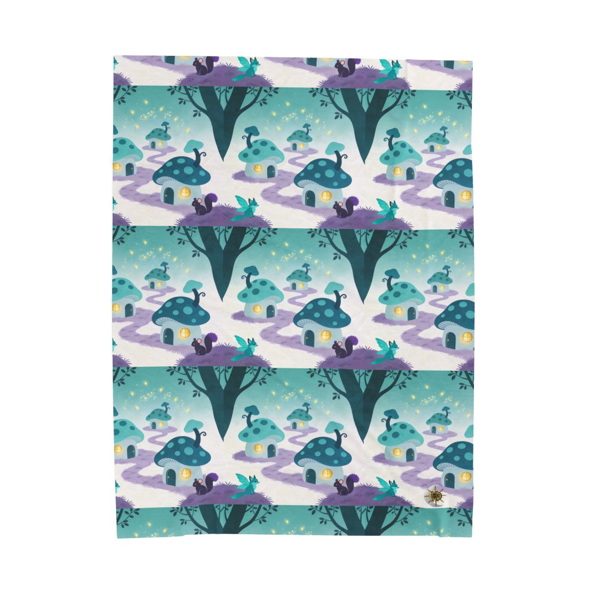 HD Firefly Mushroom Lane Velveteen Plush Blanket — additional view