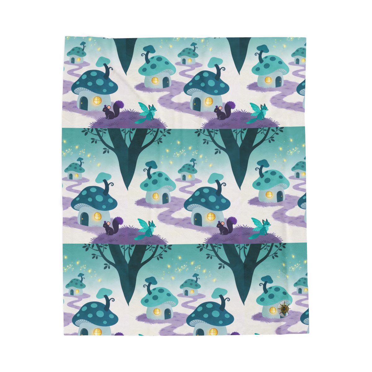 HD Firefly Mushroom Lane Velveteen Plush Blanket — additional view