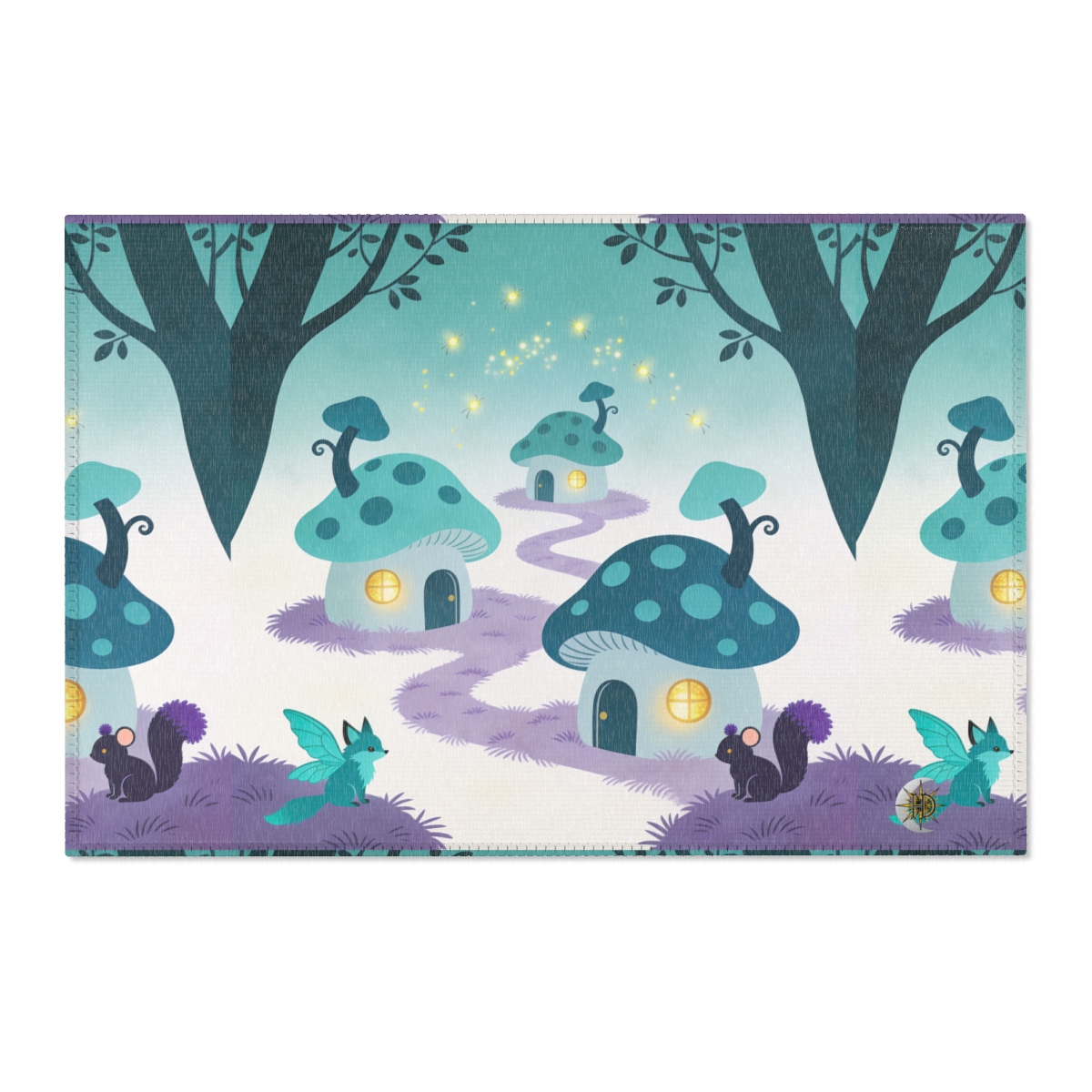 HD Firefly Mushroom Lane Polyester Chenille Area Rug — additional view