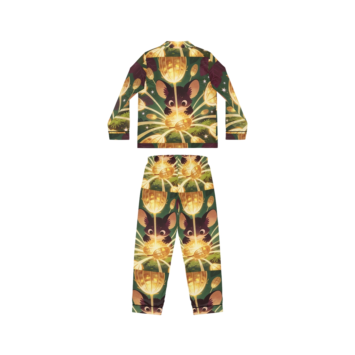 HD Lanternseed Friend Women’s Satin Pajama Set — additional view
