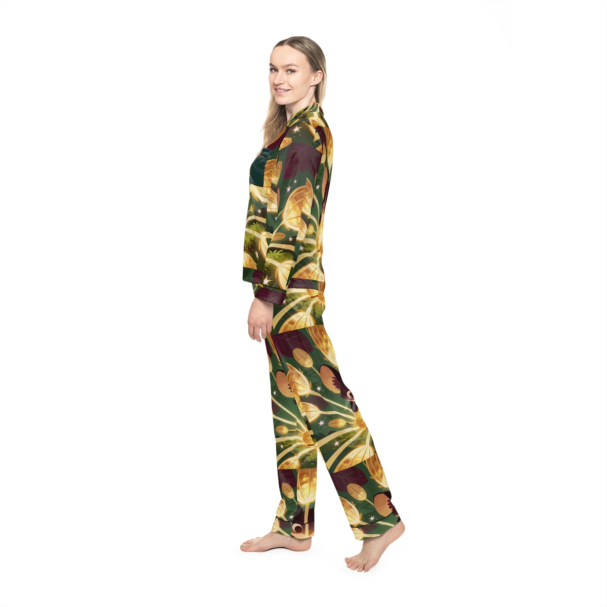 HD Lanternseed Friend Women’s Satin Pajama Set — additional view
