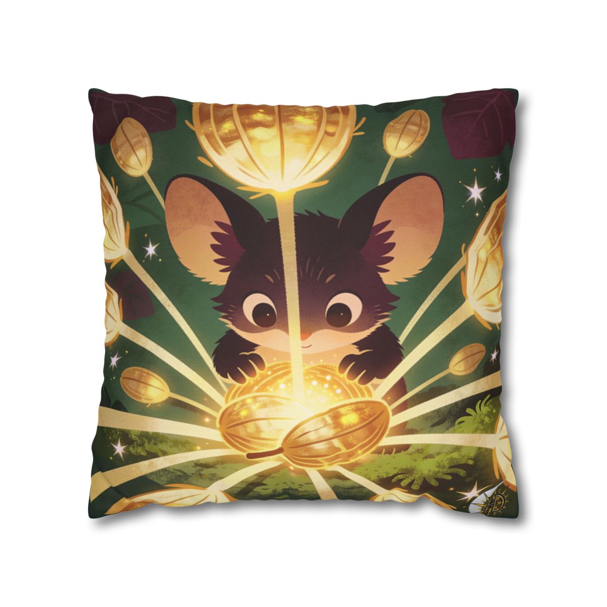 HD Lanternseed Friend Square Polyester Pillow Cover — additional view