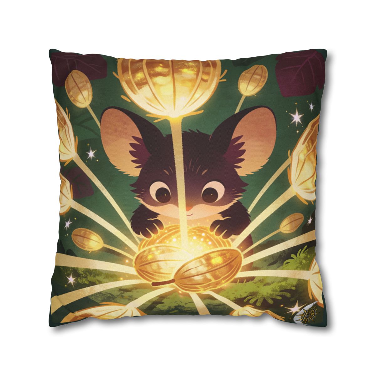 HD Lanternseed Friend Square Polyester Pillow Cover — additional view