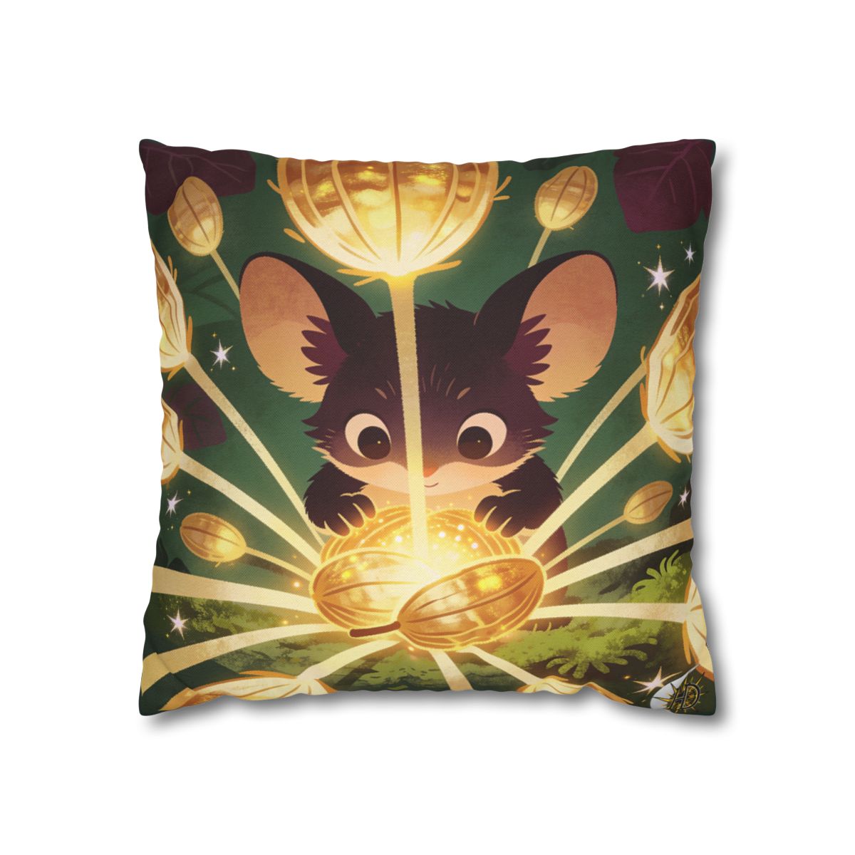 HD Lanternseed Friend Square Polyester Pillow Cover — additional view