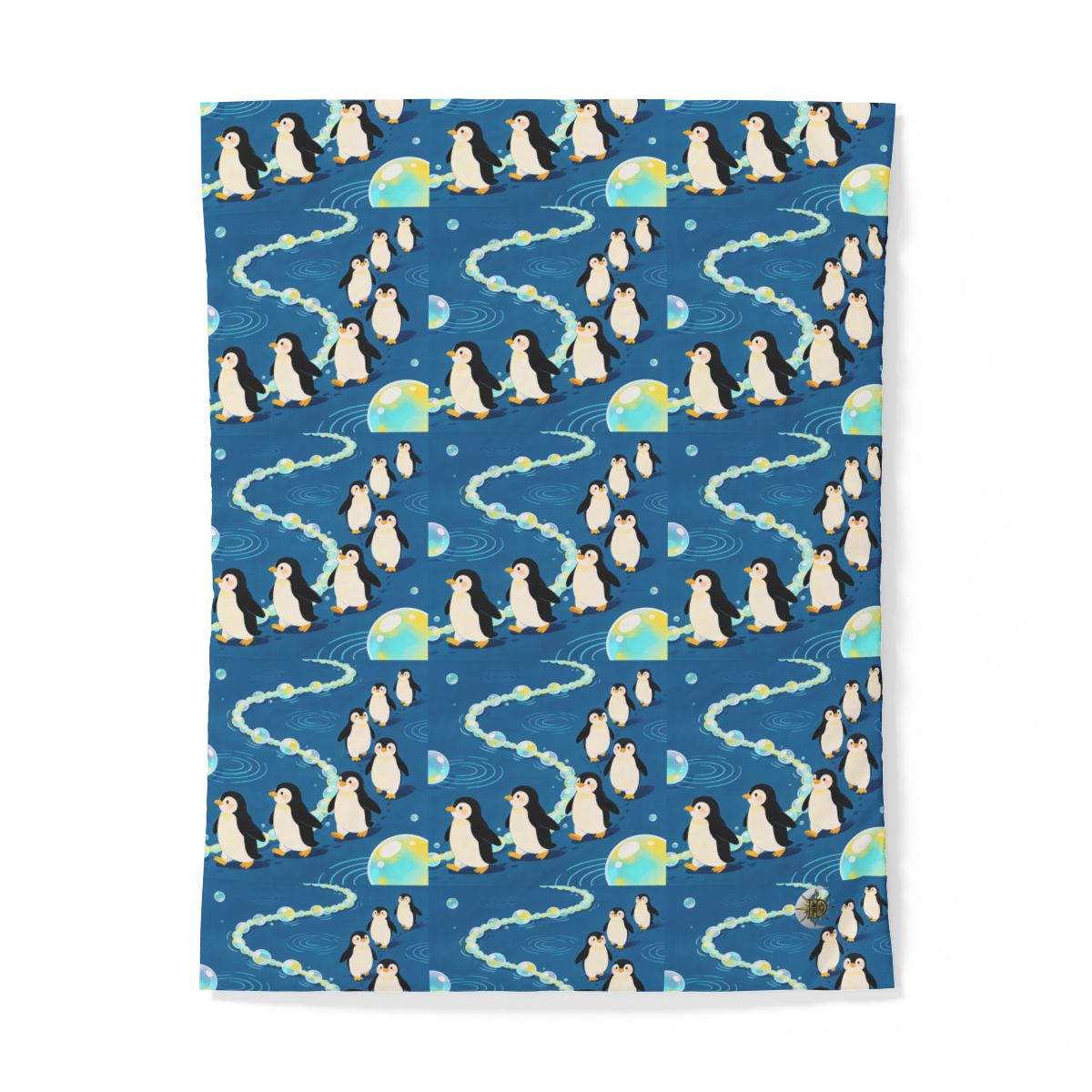 HD Bubbletrail Penguins 100% Cotton Duvet Cover — additional view