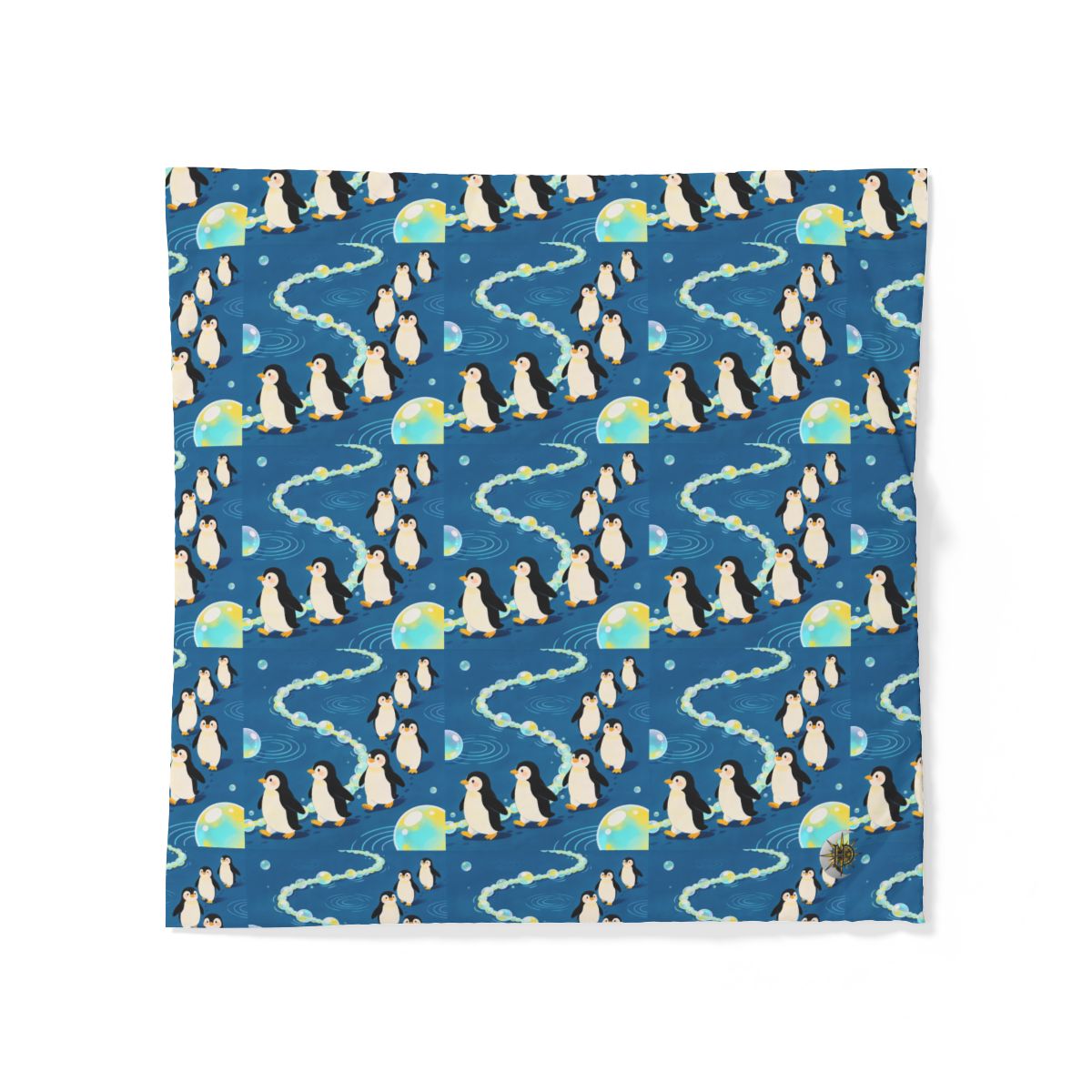 HD Bubbletrail Penguins 100% Cotton Duvet Cover — additional view