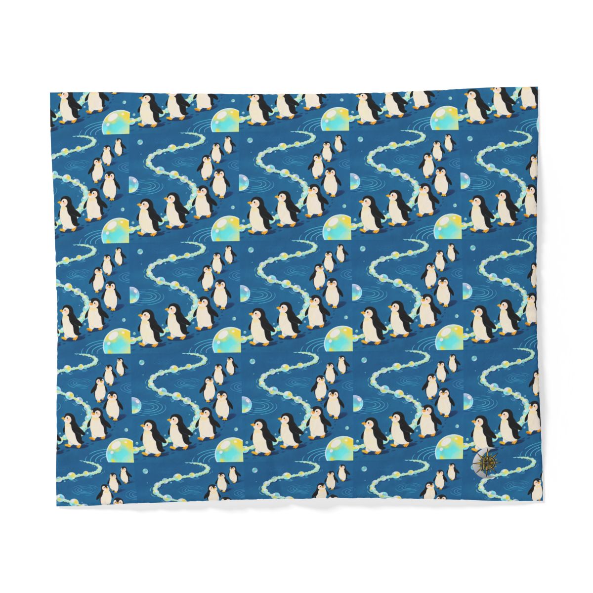 HD Bubbletrail Penguins 100% Cotton Duvet Cover — additional view