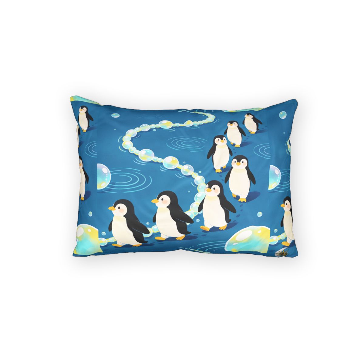 HD Bubbletrail Penguins 100% Cotton Pillow Sham