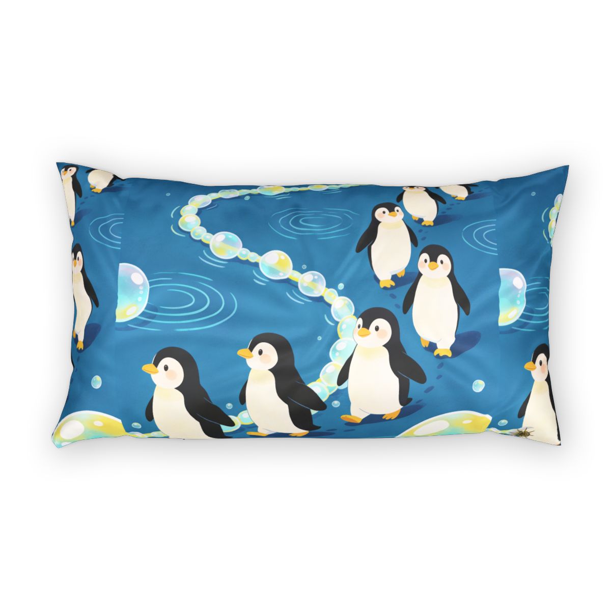HD Bubbletrail Penguins 100% Cotton Pillow Sham — additional view