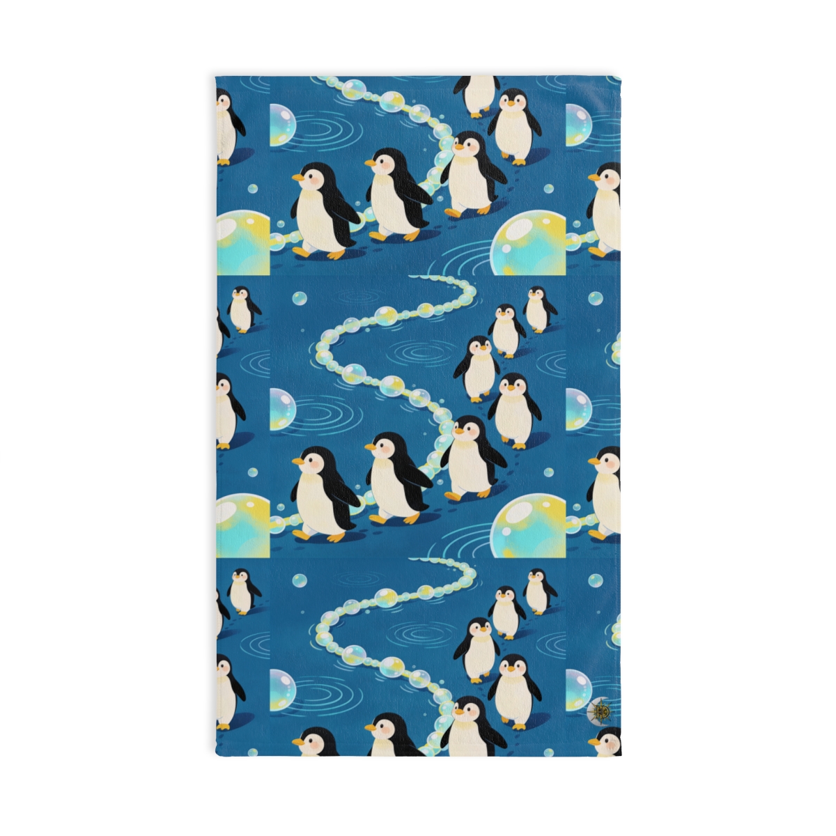 HD Bubbletrail Penguins Printed Hand Towel