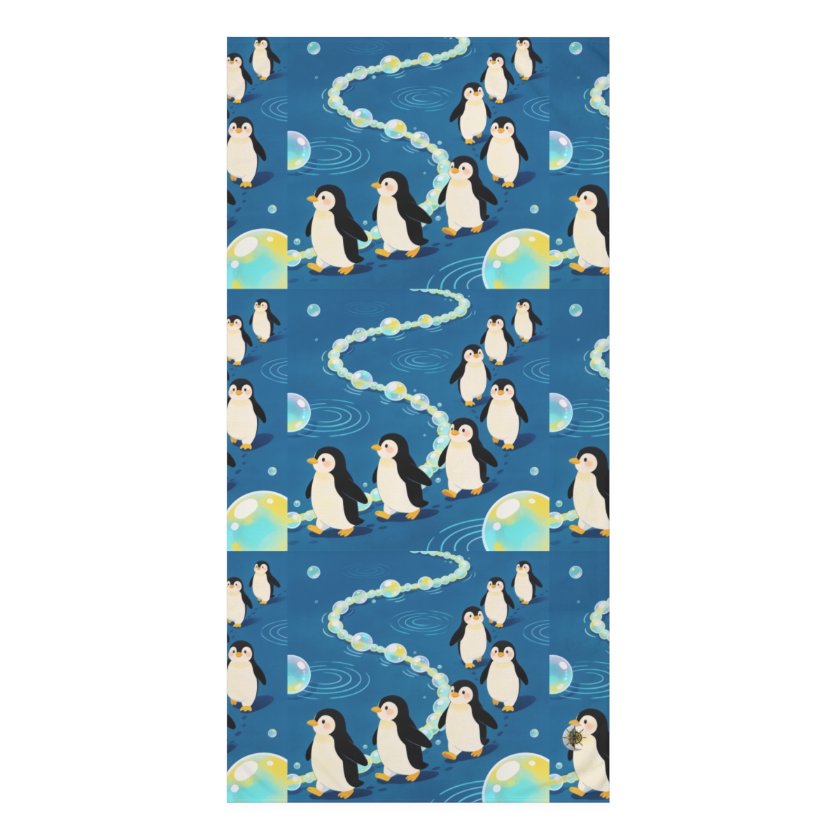 HD Bubbletrail Penguins Mink-Cotton Bath Towel