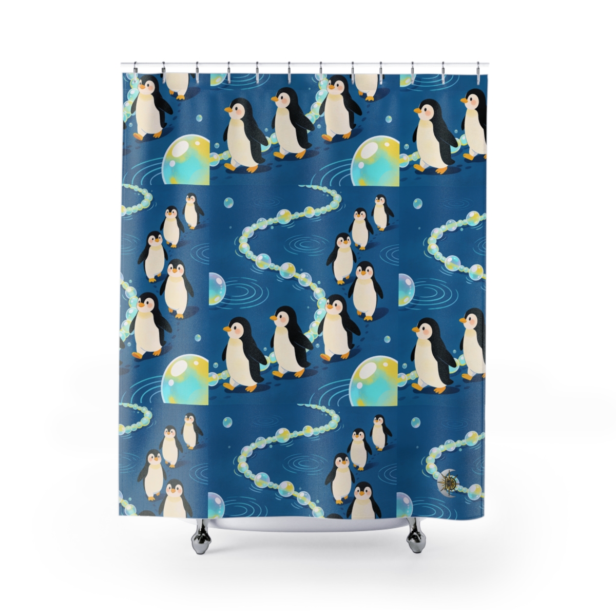 HD Bubbletrail Penguins Shower Curtain