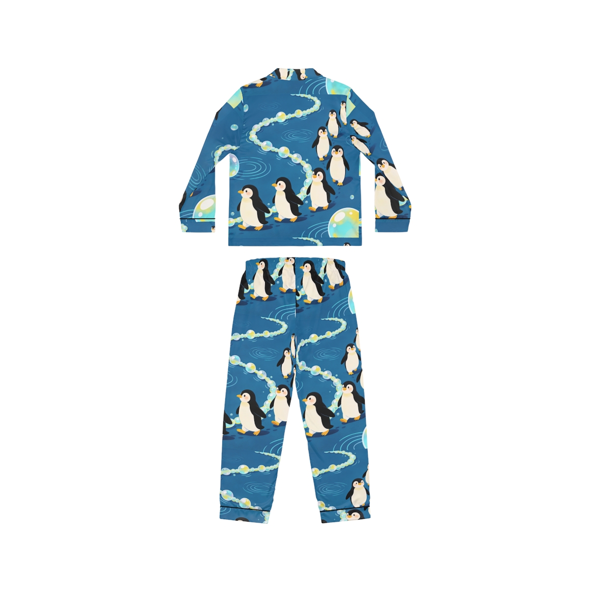 HD Bubbletrail Penguins Women’s Satin Pajama Set — additional view
