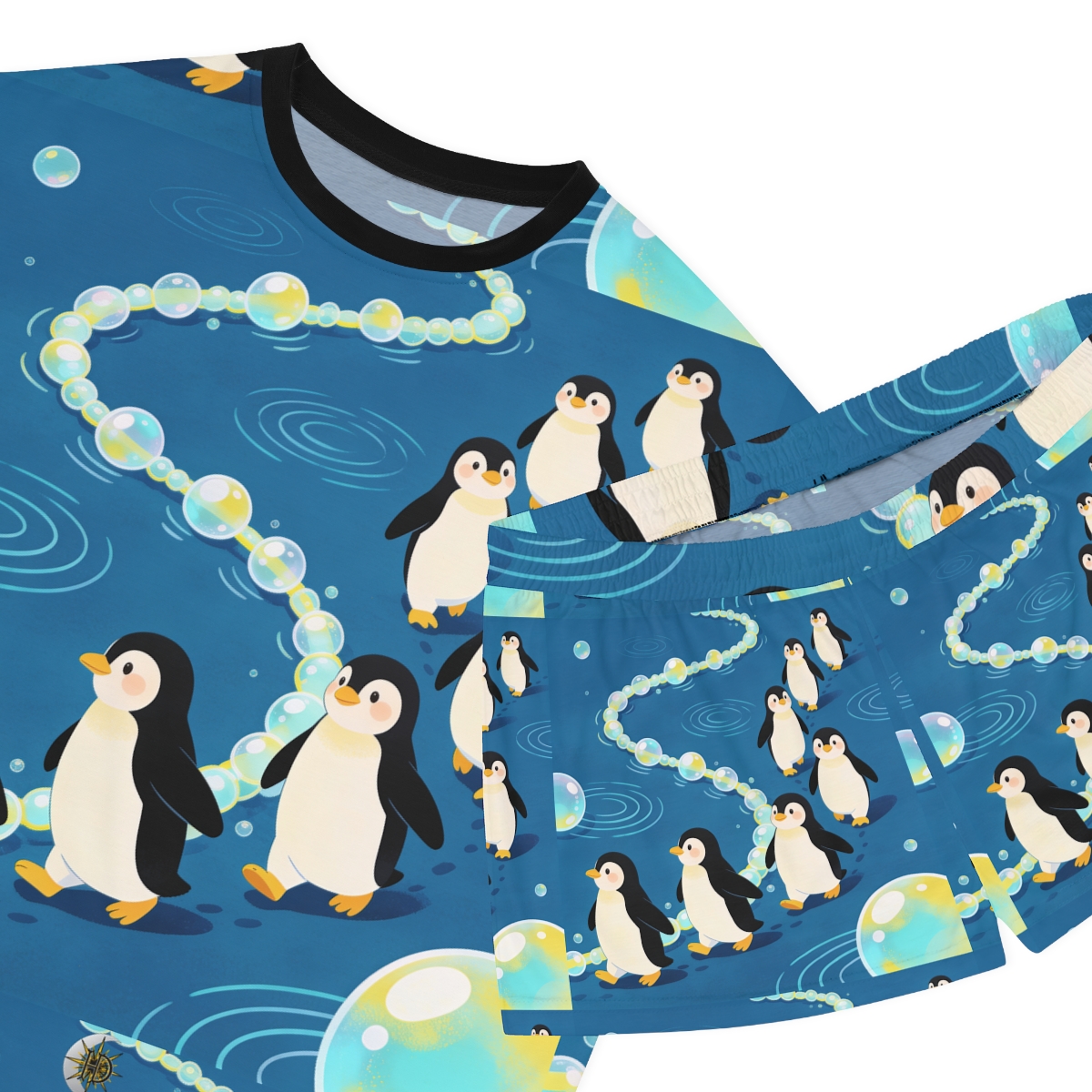 HD Bubbletrail Penguins Women’s Short Pajama Set — additional view