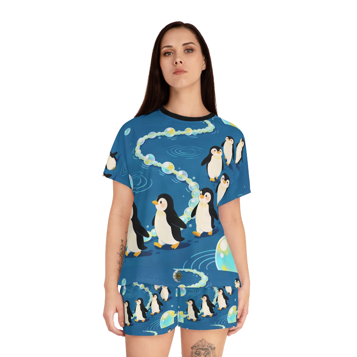 HD Bubbletrail Penguins Women’s Short Pajama Set — additional view
