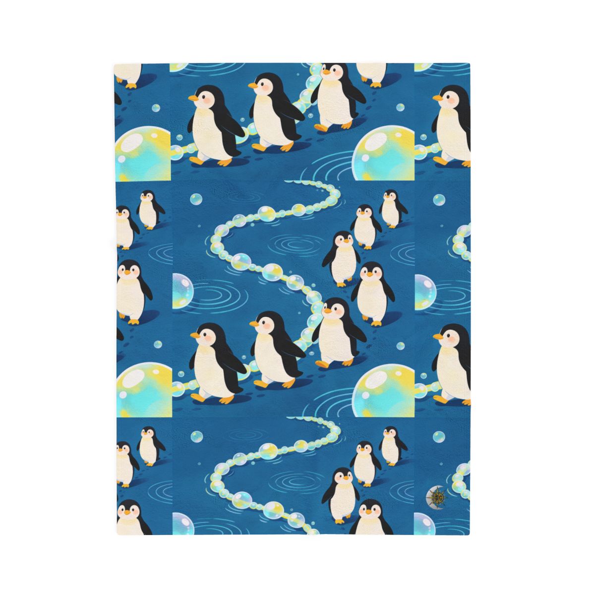 HD Bubbletrail Penguins Velveteen Plush Blanket