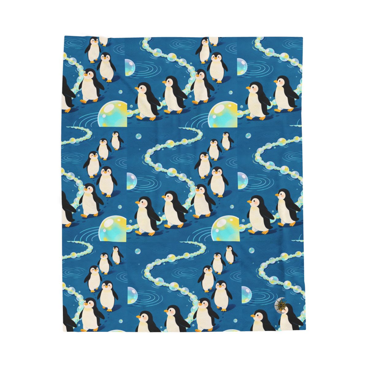 HD Bubbletrail Penguins Velveteen Plush Blanket — additional view