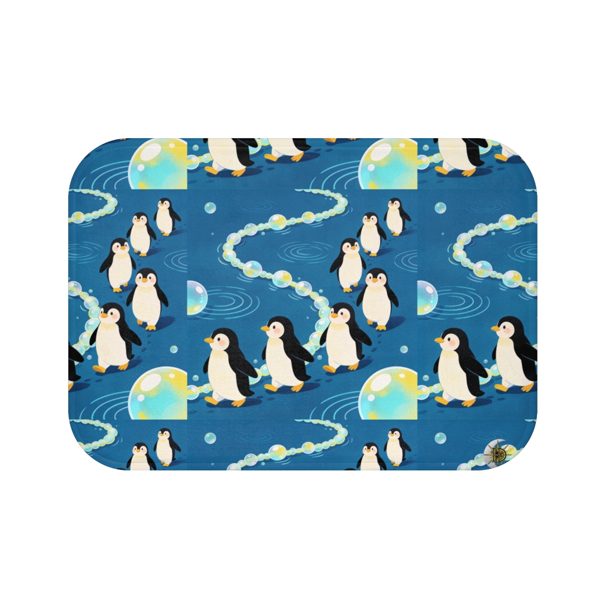 HD Bubbletrail Penguins Memory-Foam Bath Mat — additional view