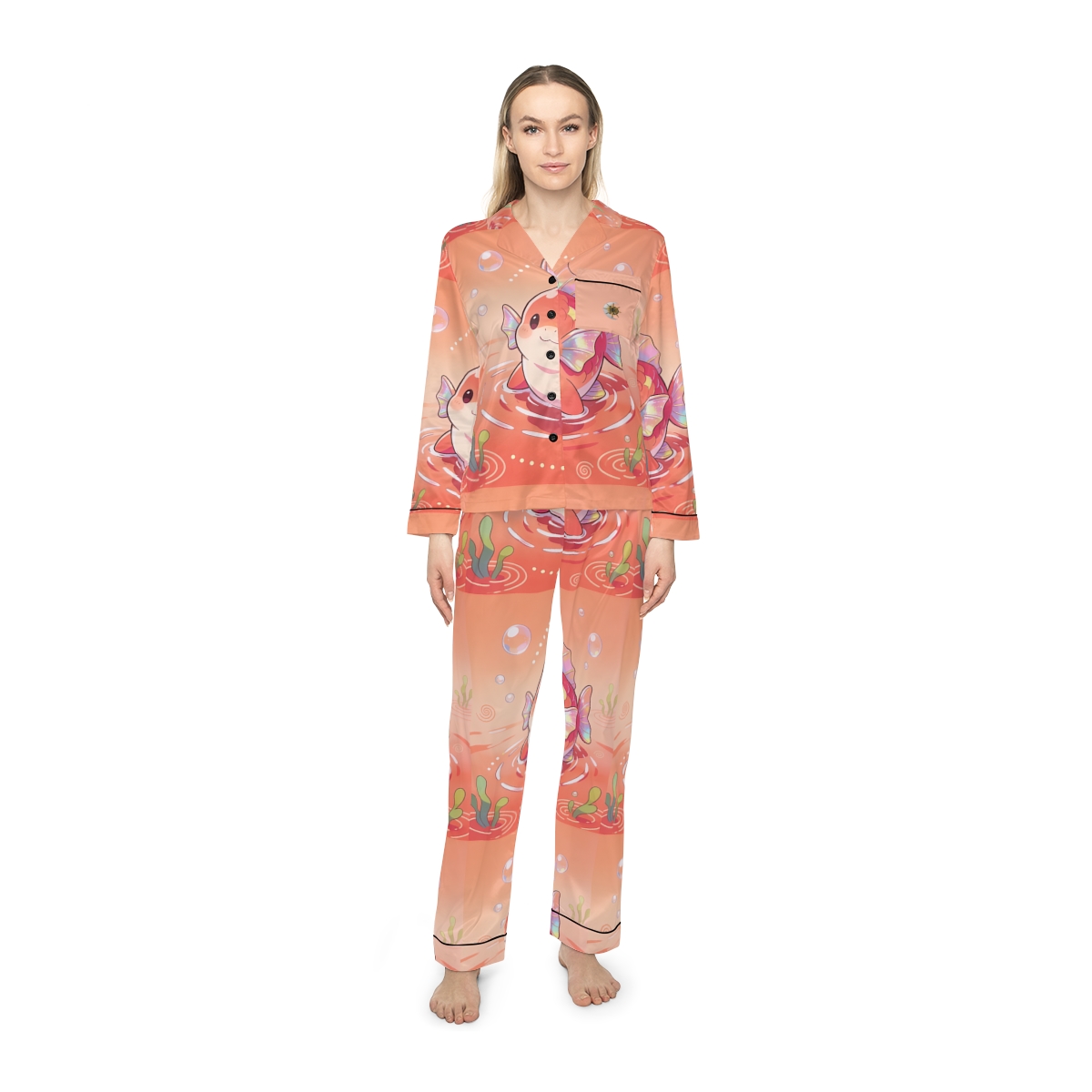 HD Coralfin Companion Women’s Satin Pajama Set — additional view