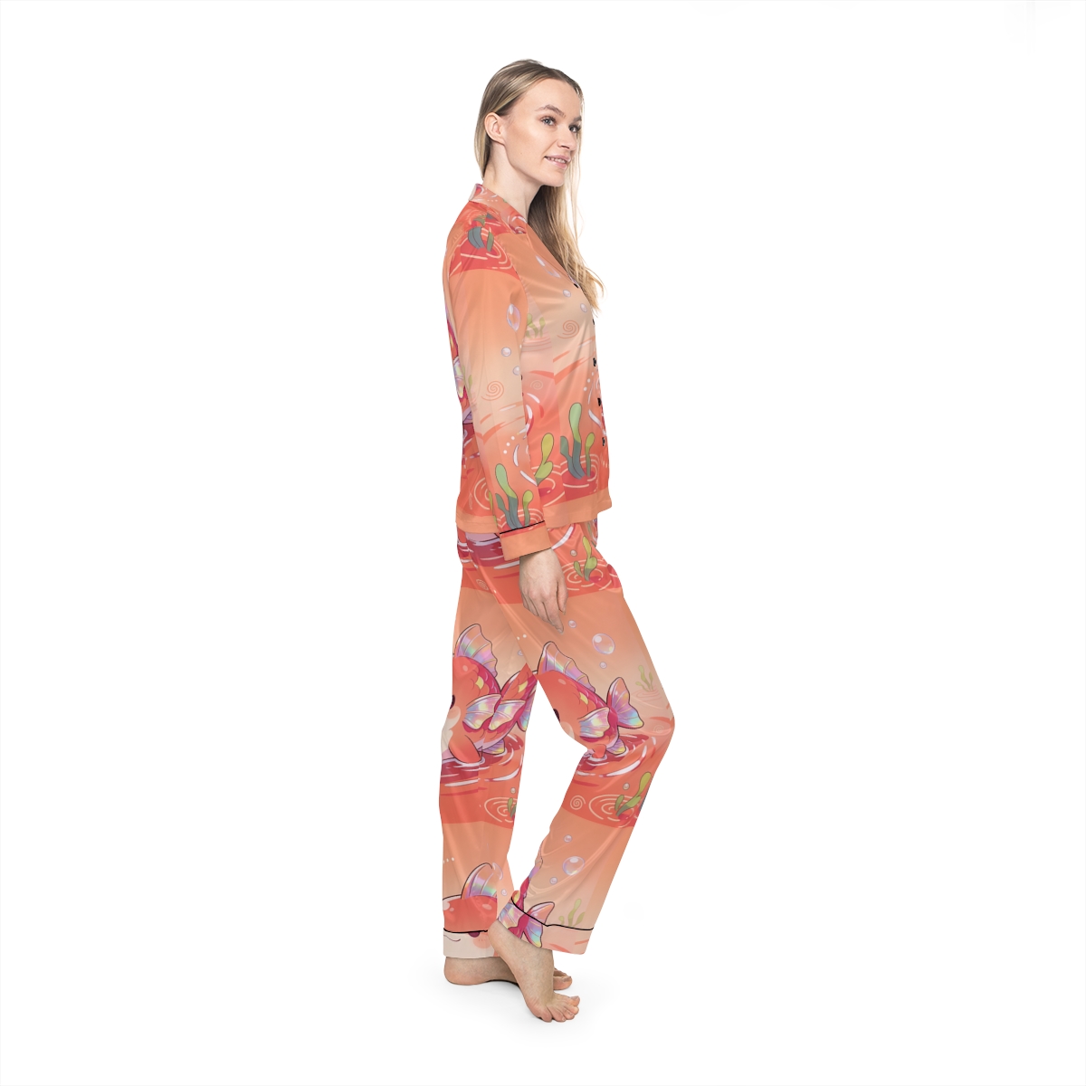 HD Coralfin Companion Women’s Satin Pajama Set — additional view