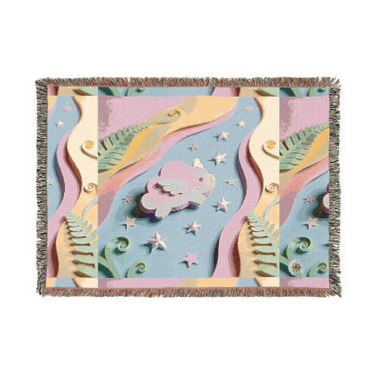 HD Pastel Cloudwing 100% Cotton Woven Blanket