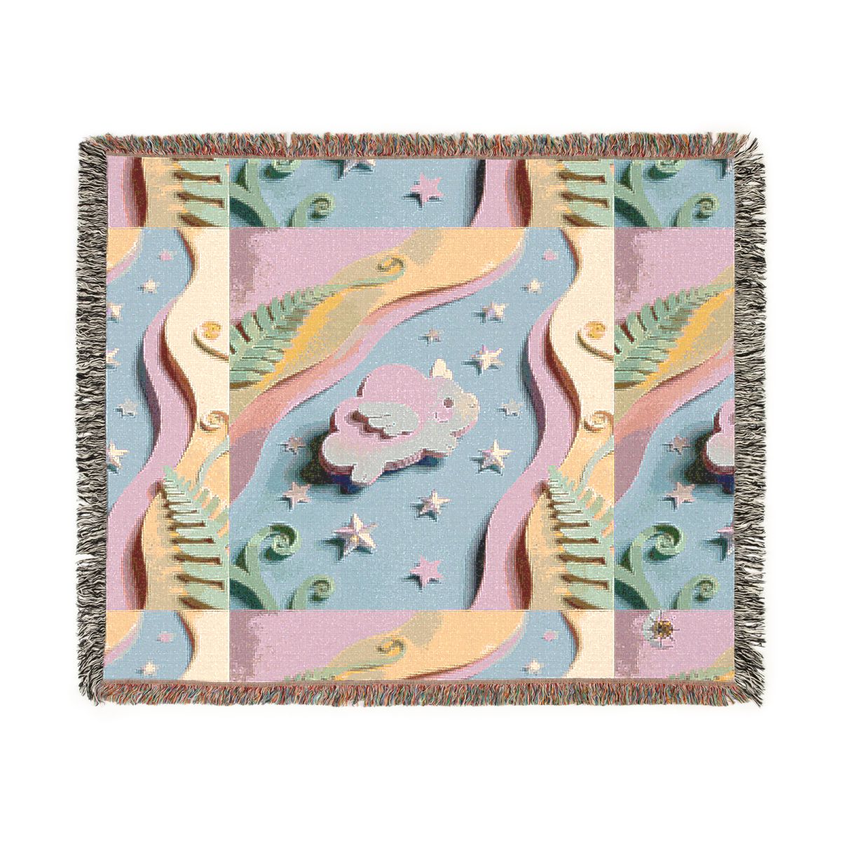 HD Pastel Cloudwing 100% Cotton Woven Blanket — additional view