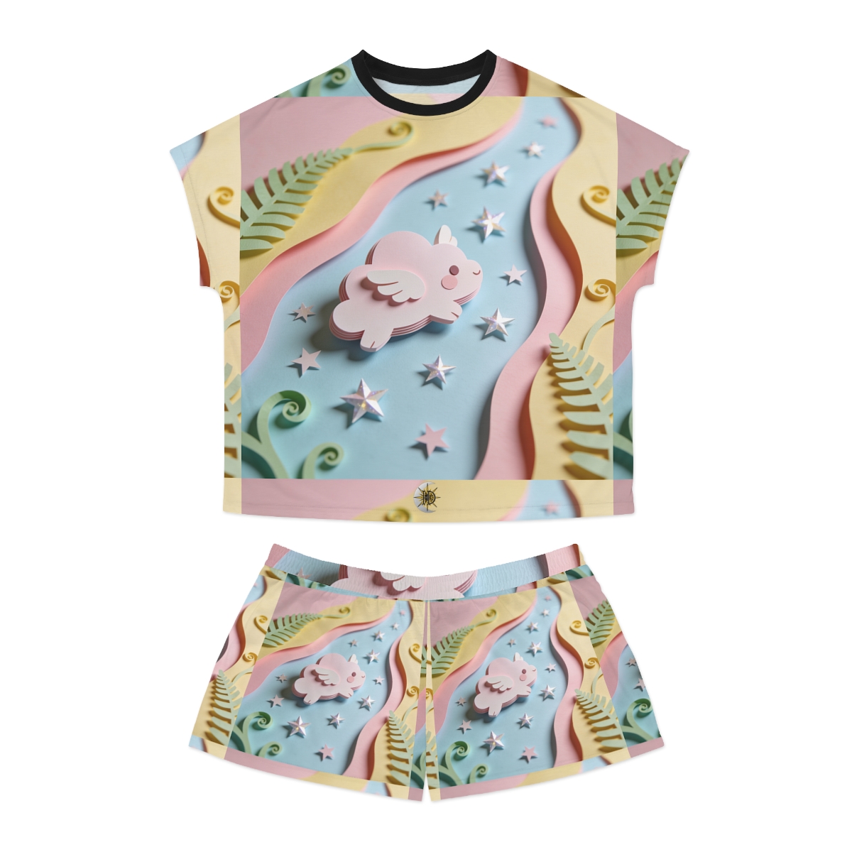 HD Pastel Cloudwing Women’s Short Pajama Set