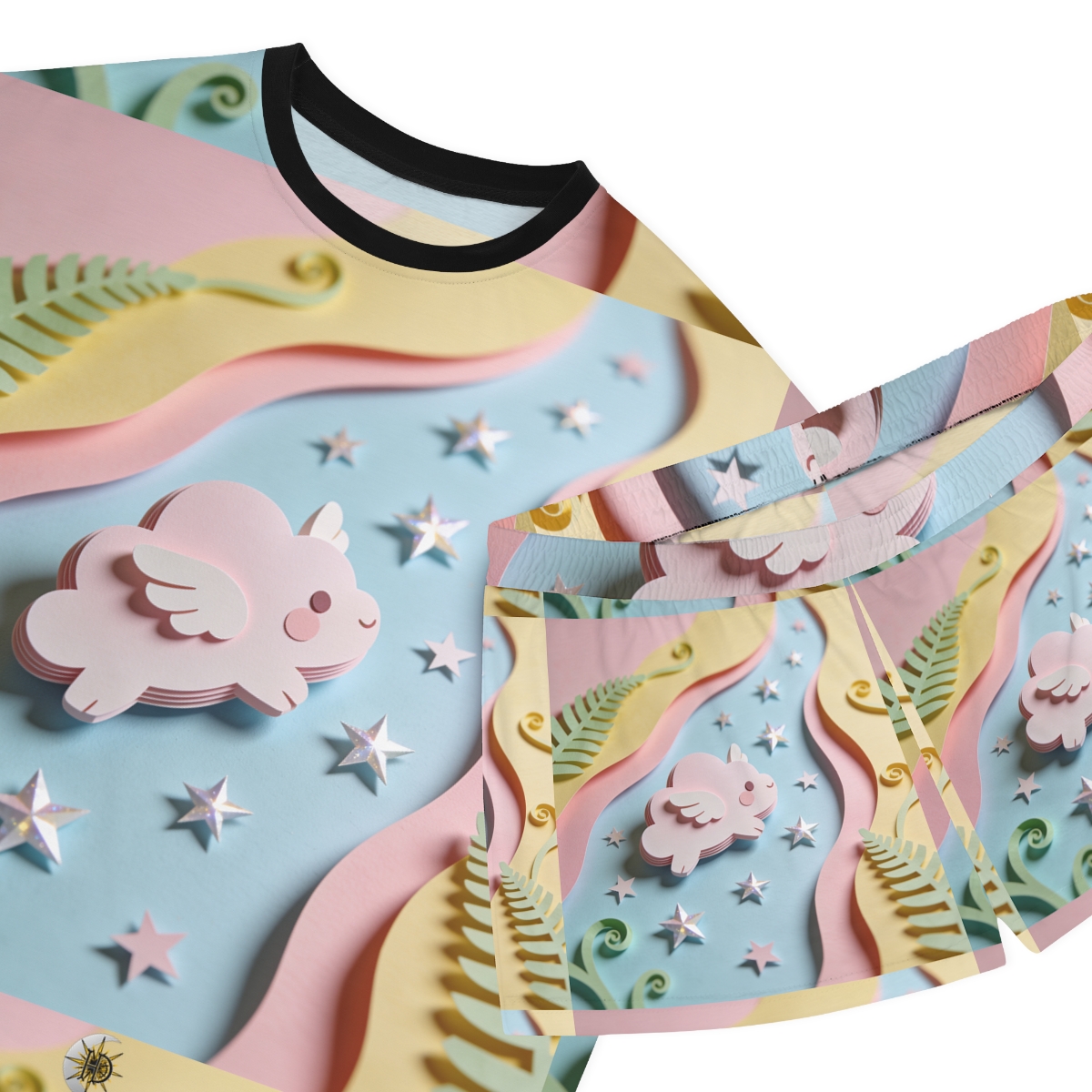 HD Pastel Cloudwing Women’s Short Pajama Set — additional view