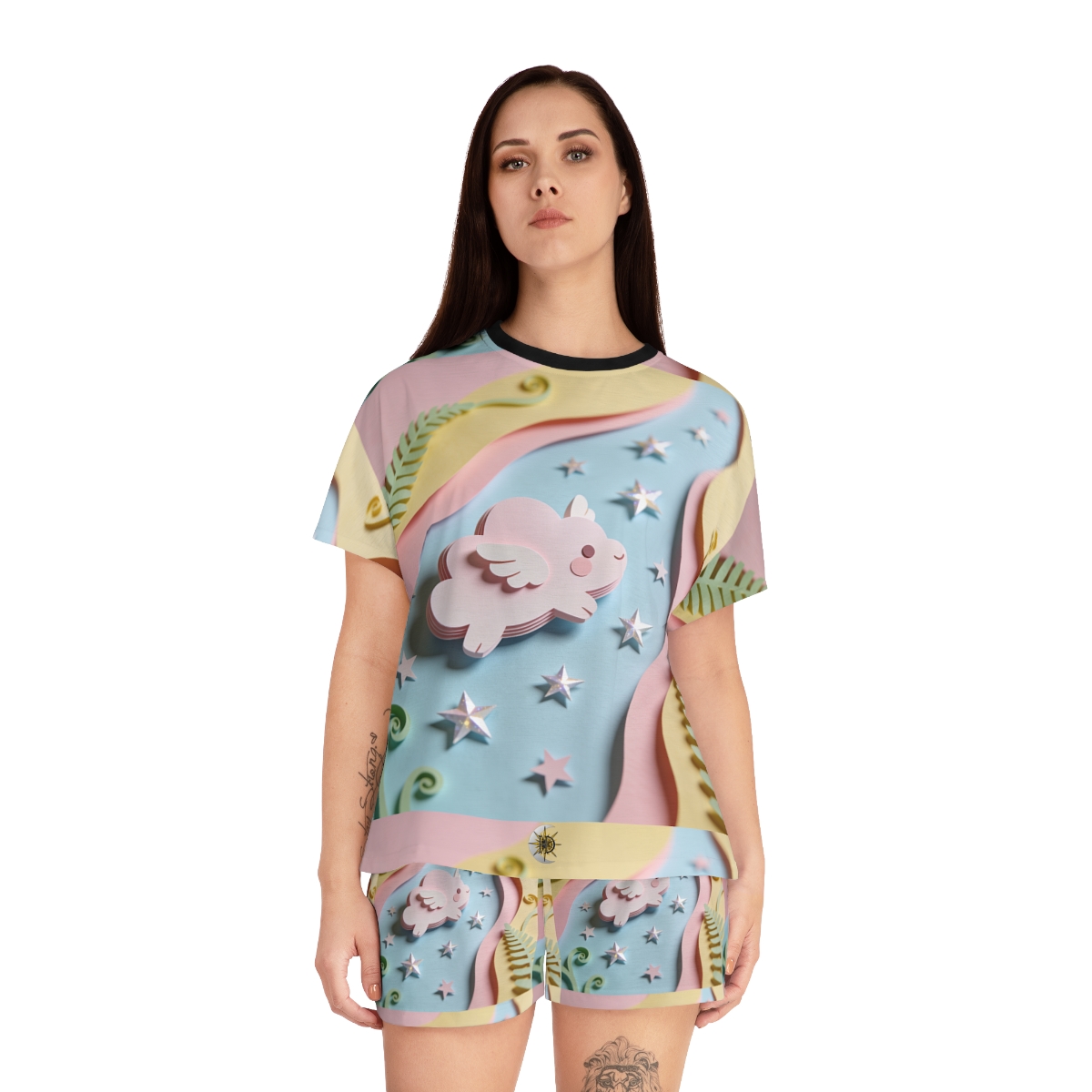 HD Pastel Cloudwing Women’s Short Pajama Set — additional view